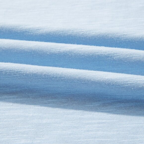 B354 Pink Color Block Round Neck Exposed Seam Patchwork Striped Long Sleeve Top - Picture 11 of 11